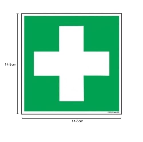 HUW24 Lebenszeichnung KNS Erste Hilfe selbstklebend, leuchtet im Dunkeln, 148 x 148 mm, Standard BGV A8