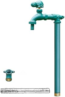 Columna de Agua para jardín al Aire Libre, extensión anticongelante de Cobre, Columna de Agua Vertical para jardín con Grifo de Tortuga (Verde, 60 cm/24 Pulgadas)