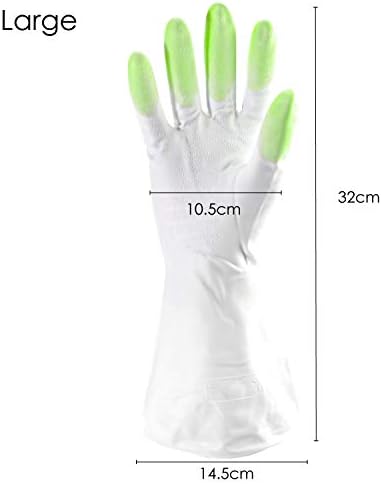 TRIXES Rubber Gloves - Pack of 3 Pairs - Washing up Gloves - Cleaning Gloves - Gardening Gloves for Men Women - Non-Slip Multipurpose Household Gloves - Colour Tipped - Pink Green & Blue - Large