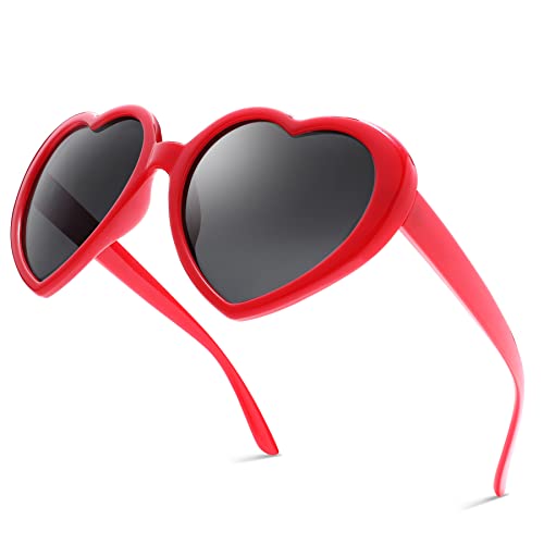 Polarized Heart Shaped Sunglasses for Women Retro Fashion Oversized Lovely Style Shades UV400 Protection3