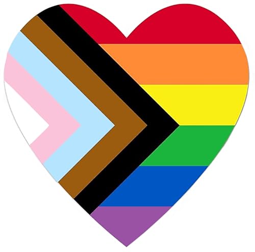 Progress Pride Rainbow Flag Vinyl Decal | Color | Sticker 5 X 4.8 Inch for Walls, Doors, Cars, Trucks, Motorcycles, Boats & Laptops-SS&Ds -1206