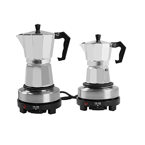 Fermoirper Mini cafetière à expresso 500 W en aluminium à induction (150 ml, 3 tasses)