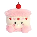 Aurora Adorable Palm Pals Jubi Heart Cake Stuffed Animal - Fun Seasonal Plush for Kids and Adult Collectors - Perfect for Decorating Rooms and Valentine's Day - Pink 5 Inches