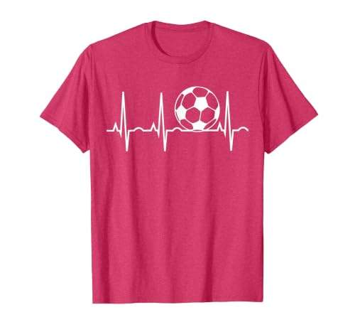 Soccer Heartbeat - Soccer Ball Heartbeat T-Shirt, Men, Red Heather, Small