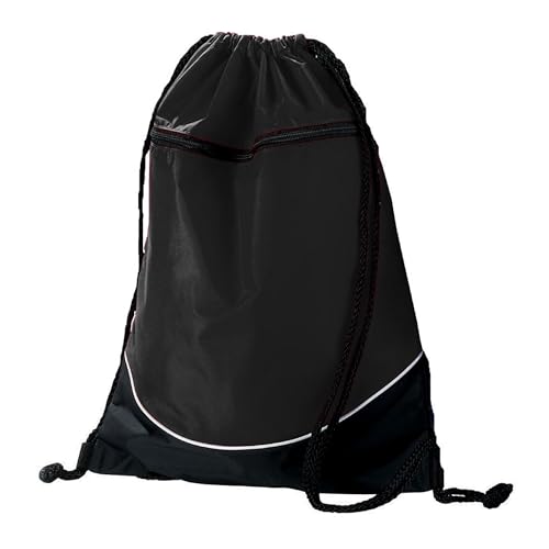 Augusta Sportswear Tri-Color Drawstring Backpack, Black/Black/White, OS