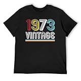 Vintage 1973 Camiseta Hombre Estampada Gráfica Vintage 100% Algodón Suave Cool Novedad Manga Corta Casual Streetwear
