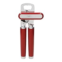 KitchenAid Classic Multifunction Can Opener/Bottle Opener - Razor-Sharp Stainless Steel Cutting Wheel | Integrated Bottle Opener | Easy Crank Knob for Effortless Operation | 8.34-Inch | Empire Red