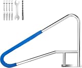 Pool Handrail 55x32, Stainless Steel Railing 300Lbs Load Capacity Glue Grip Cover, GRAP Rail for Pool Steps