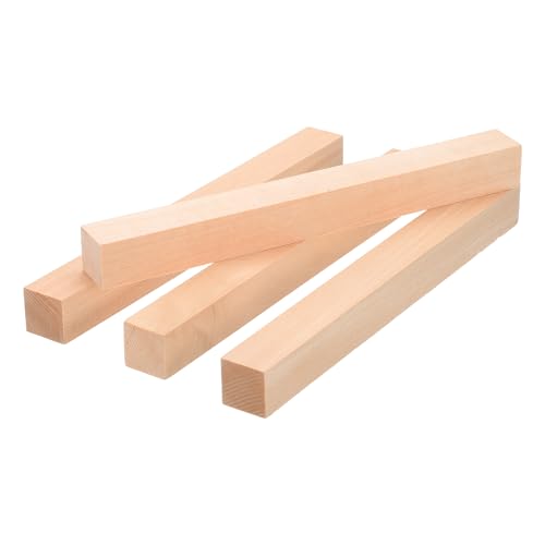 QUARKZMAN 4 Stücke Basswood Schnitzblock, 0,8x0,8x8 Quadratische Holzdübel Blöcke Holzstücke für DIY, Kunstdekoration, Handwerk Schnitzen, Handgeschnitzt