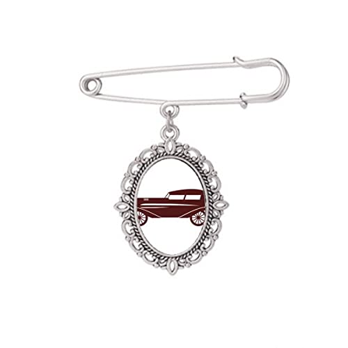 Broche voiture géométrique marron M pour fixer et accessoiriser un châle