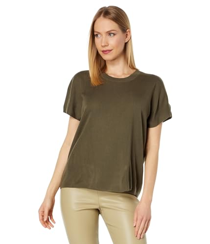 Image of Calvin Klein Womens Lightweight Crew Neck Everyday Short Sleeve Comfortable Poncho