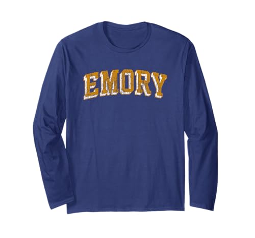 Emory Eagles Vintage Block Navy Officially Licensed Long Sleeve T-Shirt