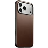 Nomad Étui Moderne en Cuir Marron Compatible avec iPhone 17 Pro Max, étui de téléphone Compatible avec Chargeur Magsafe pour iPhone 17 Pro Max