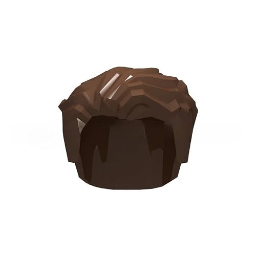 50 Piece Short sideburns, Short Hair on The Back, Brown, Compatible with Lego Parts and Pieces