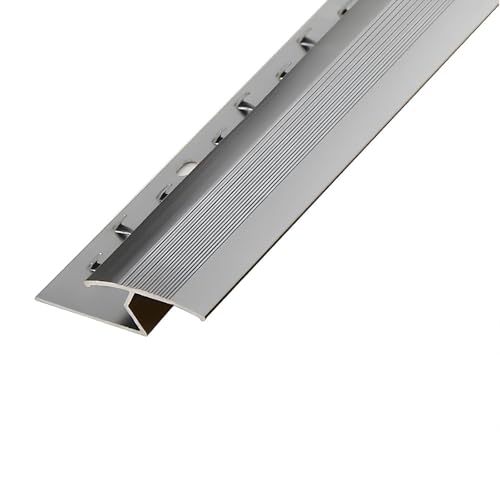 Floor Strips, Aluminum Alloy Z Bar Cuttable Carpets Tiles Door Threshold Edging Tool, Carpet Edge Trim, Carpet to Tile Transition Strip(Gray)