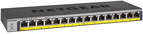 NETGEAR 16-Port Gigabit Ethernet Unmanaged PoE Switch (GS116PP) - with 16 x PoE+ @ 183W, Desktop, Wall Mount or Rackmount, and Limited Lifetime Protection