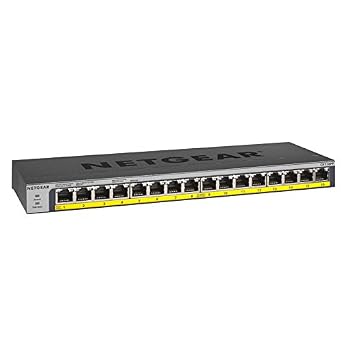 NETGEAR 16-Port Gigabit Ethernet Unmanaged PoE Switch (GS116PP) – with 16 x PoE+ @ 183W, Desktop, Wall Mount or Rackmount, and Limited Lifetime Protection