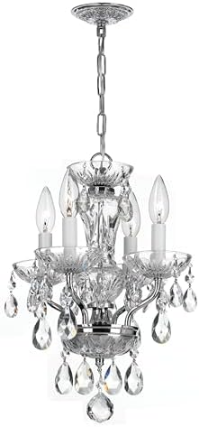 Traditional Crystal 4 Light Hand Cut Crystal Polished Chrome Mini Chandelier