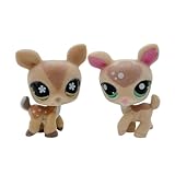 LPSCB 2pcs/Set Flocked Custom Pet Shop Toy Lot Fuzzy Animal Figure Short Hair Cat Dog Collie Dachshund Great dane Cocker Spaniel OOAK Pack (#634 and #2486)