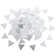 100PCS Small Mirrors for Crafts, 1 Inch Mini Mirrors Pieces DIY Diamond Mirror Mosaic Tiles Self Adhesive Silver Bulk Triangle Glass Tiles Mirror Tile Stickers for Disco Balls Crafts Supplies