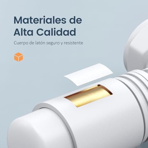 Miniatura 5 de Emke Conjunto Multiblock Para Radiadores, Válvula De Ángulo Y En Línea Recta, Conexión Central, Válvula De Radiador Con Termostato, Blanco