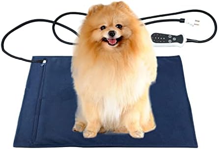 DEOMAN Pet Heating Pads for Dogs Cats Heated Bed mat,Electric Dog Heating pad with Timer to Keep pet Warm,Long chew Resistant Cord