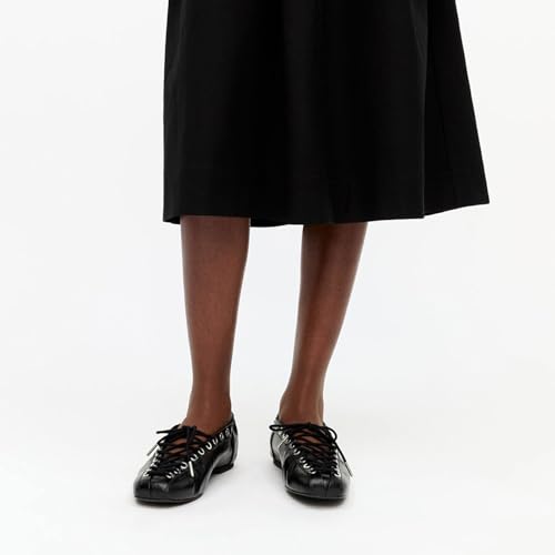 Seborluys Ballet Flats for Women Mary Jane Ballet Flats Lace Up Round Closed Toe Flat Shoes Fashion Dress Work Comfort Leather Shoes4