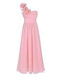 Freebily Kinder Mädchen Ein Schultergurt Kleid Bustierkleid Abendkleid Festlich Hochzeit Festzug Kleidung Brautjungfern Kleider Partykleid Gr.104/4 Jahre/164/14 Jahre. Pink 152/12 Jahre