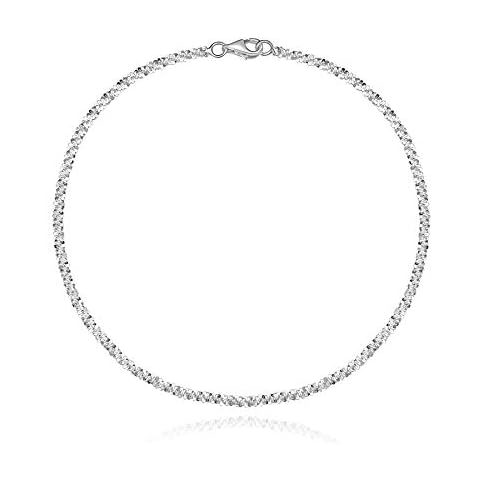 EVERU 925 Sterling Silver Ankle Bracelets for Women, Anklet for Women Sterling Silver, Sparkleing Rope Italian Chain Anklets 9 10 11 Inch (10.0) Cover
