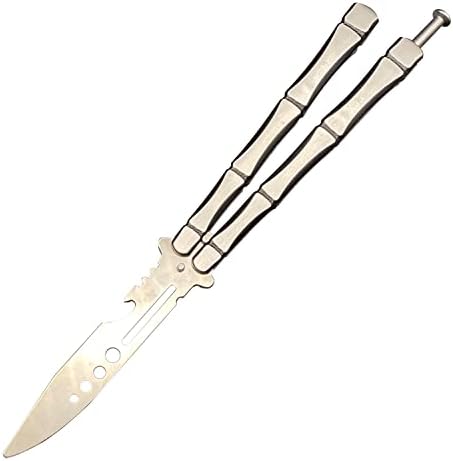 Finger Practice Multi-functional Tool with Spring Loaded Latch Bali-Bottle Opener Folding Stainless Steel Flip Player (Bamboo)