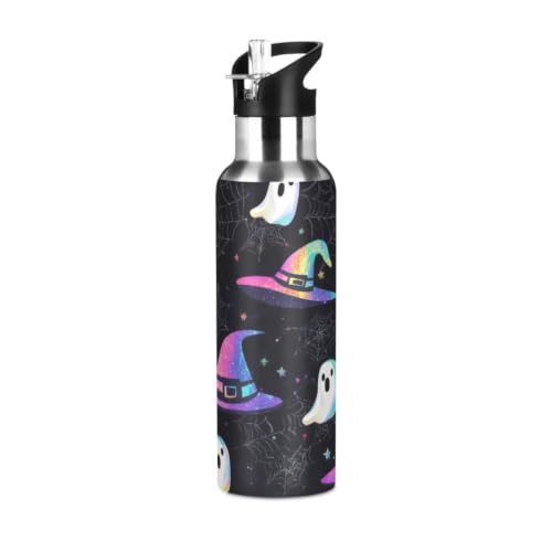 JUMBEAR Halloween Witch Hat Sport Water Bottle with Straw Lid, 600ml