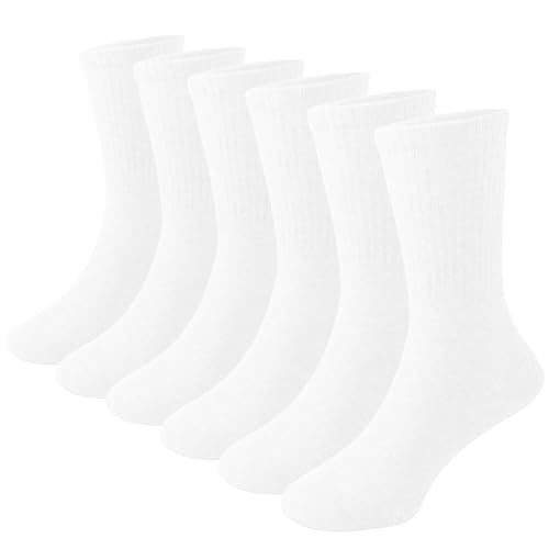 Girls Seamless Socks Kids Cotton Crew Socks Boy Athletic Socks 6 Pack