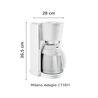 Rowenta CT3811 Filter- Kaffeemaschine Adagio Milano | Mit Edelstahl-Thermokanne | 10-15 Tassen | Automatische Abschaltung | Weiß/ Edelstahl – Ansicht 2