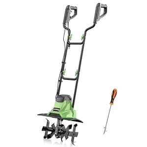 PHIWOS Electric Garden Tiller, 1200W/1500W Soil Cultivator and Rotovator, 36CM Working Width 22CM Depth for Lawn and garden, Foldable Handle