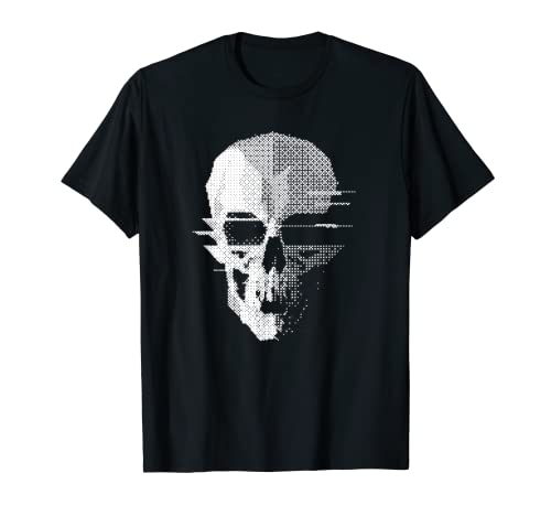Glitch Goth Halloween Synth Skull T-Shirt