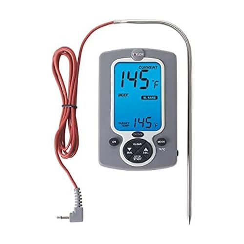 Taylor Instant Read Wired Probe Digital Meat Food Grill BBQ Cooking Kitchen Thermometer White
