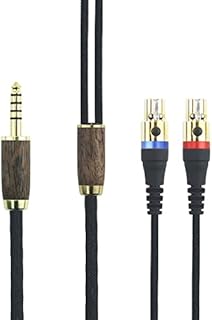4.4mm Balanced Male 6N OCC Copper Silver Plated Cord 4.4mm Balanced Cable Compatible with Audeze LCD-2, LCD-4, LCD-3, LCD-X, LCD-XC Headphones Walnut Wood Shell