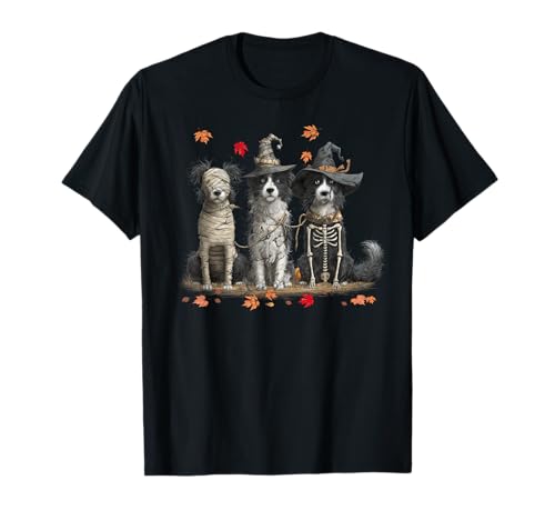 Funny Border Collie Ghost Dogs Halloween for Women Men T-Shirt