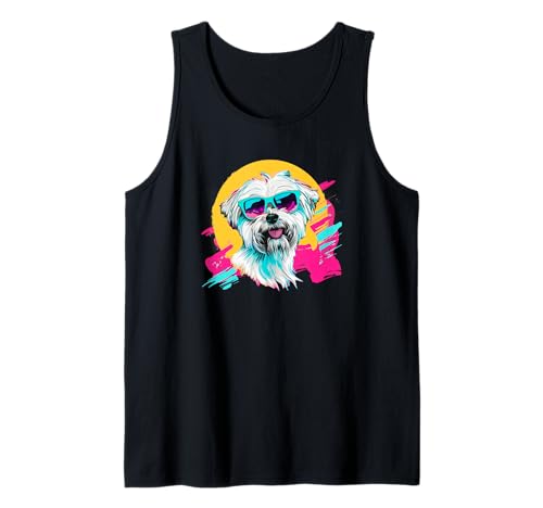 Funny Cute Retro Vintage 80s Maltese Lover Débardeur