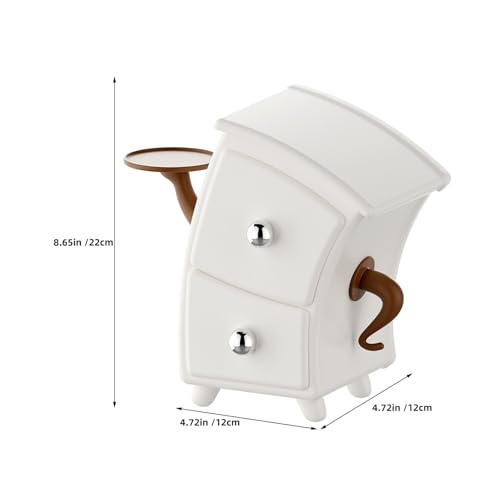 Boîte à bijoux mini tiroir blanche avec compartiments de rangement compact