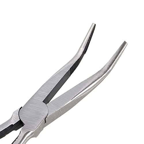 Sinjeun 5 Piece 11 Inch Long Reach Pliers Set, Long Nose Pliers Long Needle Nose Pliers Sets Includes Straight, 25 Degrees, 45 Degrees, 90 Degrees Angle And Round Pliers, Yellow Rubber Grip #TOP3