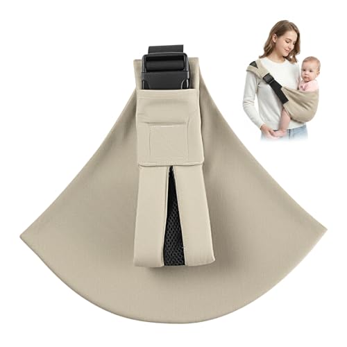 Baby Sling Carrier, Ergonomic Toddler Sling with Split Wide Shoulder Strap & Enhanced Back Support, Deep Wide Seat Design for 6–48 Months, Supports up to 44 lbs (Sage Green)