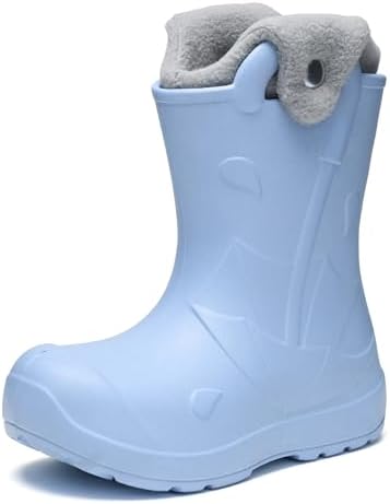 Ladeheid x Camminare Kinder Gummistiefel aus leichtem EVA warm gefüttert wasserdicht mit praktischem Griff und edlem Regenschirm-Relief für kalte Tage und Schnee LA-CA-21