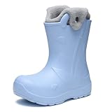 Ladeheid x Camminare Botas de Agua Niña y Niño para Invierno – Zapatos de Lluvia Térmicos con Forro Extraíble, Calzado Infantil Impermeable, Bota de Goma para Niños LA-CA-21 (Azul Claro, 32/33 EU)