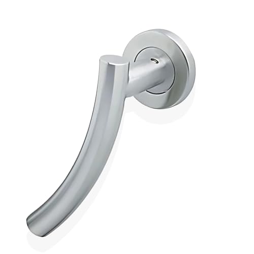 HANDLESTORE Silver Door Handle Set – Modern Arched T-Bar Internal Door Handles with Latch & Hinges – Interior Door Handle Lock for Kitchen & Home Doors