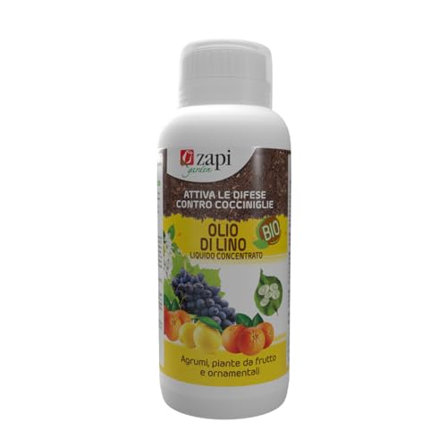 Zapi Garden | Olio di Lino Concentrato, Cocciniglia Insetticida, Attiva le Difese contro Cocciniglia, per Agrumi, Piante da Frutto e Ornamentali, 1L