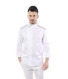 Stoff Astrorino Stickerei gratis – Jacke für Küche und Chef in verschiedenen Farben – Herren – Mantel für Restaurant und Küche – Pizzeria – Made in Italy Weiß weiß Medium