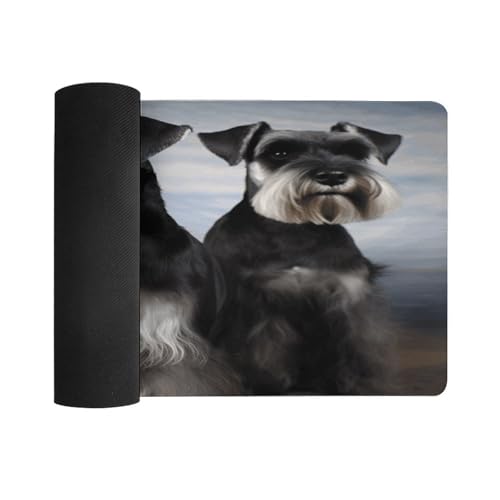 Mouse Pad Grande Rectangular de Goma Animal Schnauzer miniatura 3