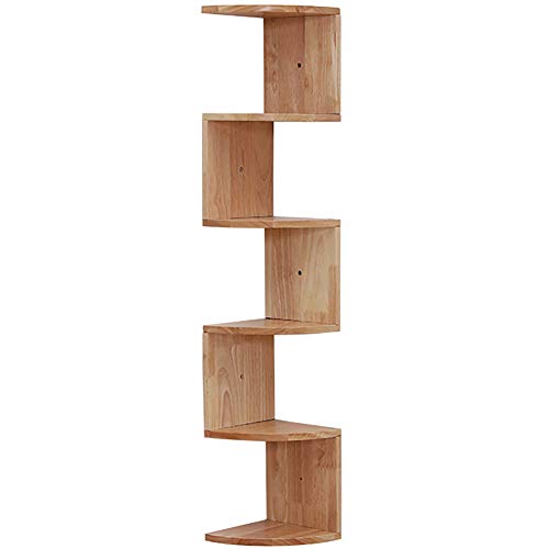 Guowei Floating Wall-Mounted Shelf Corner Storage Display Organizers Bedroom Wooden Modern, 2 Colors 6 Sizes (Color : Wood Color, Size : Height -120 Cm) #TOP23