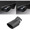 Stainless Steel Bolt-On Car Exhaust Tail Muffler Tip Black Pipes Universal Fit Pipes Diameter 1 1/2" to 2 1/4" Curved